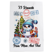 Feestelijke Sticker Vakantie Zak Medium Cadeauzakje (Achterkant)