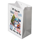 Feestelijke Sticker Vakantie Zak Medium Cadeauzakje (Achterkant Gekanteld)
