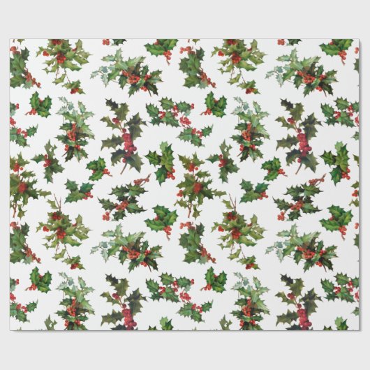 Feestelijke  stijl Holly Cadeaupapier (Vlak)