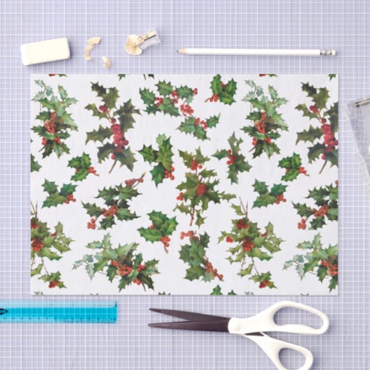 Feestelijke stijl Holly Tissuepapier (Craft)