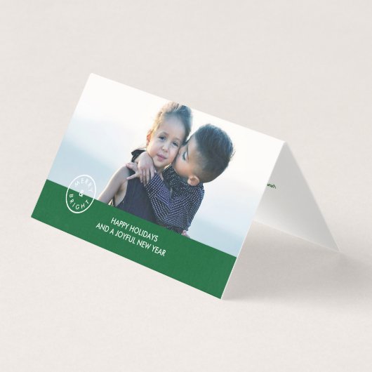 Feestelijke stijlvolle zeehond rood groen vakantie kaart (Voorkant)