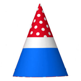 Feestelijke Stippen Helder Rood Bovenkant Blauw On Feesthoedjes