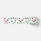 Feestelijke Stippen Kerstvakantie Grosgrain Lint (Voorkant)