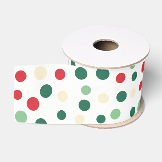 Feestelijke Stippen Kerstvakantie Grosgrain Lint (Spoel)
