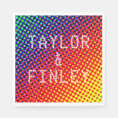 Feestelijke Stippen Regenboog Cool Plezierig Vroli Servet (Voorkant)