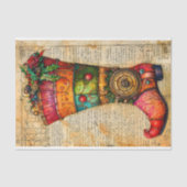 Feestelijke Stocking Steampunk Vibe BL4 Decoupage Tissuepapier (Voorkant)