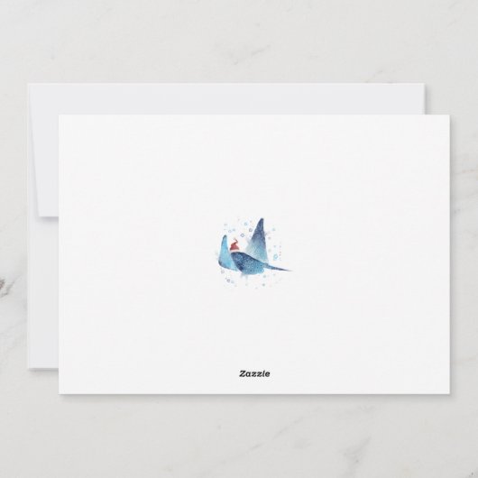 Feestelijke Strand Manta Ray Zeeen en Groeten Feestdagenkaart (Achterkant)