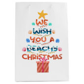 Feestelijke strandelijke kerstvakantie medium cadeauzakje (Voorkant)