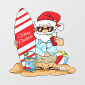 feestelijke strandhuis of zakelijke Kerstman Raamsticker (Vel)