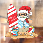 feestelijke strandhuis of zakelijke Kerstman Raamsticker (Vel 2)