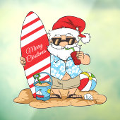 feestelijke strandhuis of zakelijke Kerstman Raamsticker (Vel 3)