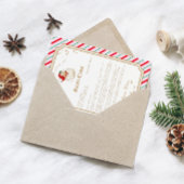 Feestelijke Streep Brief van de Kerstman Kaart