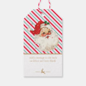 Feestelijke streep brief van Santa Cadeaulabel (Achterkant)