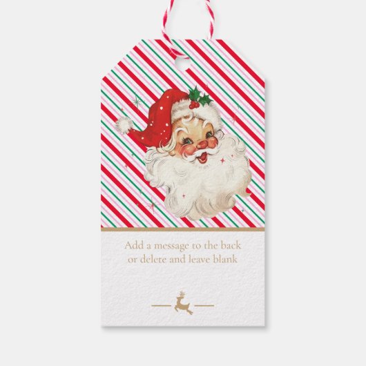 Feestelijke streep brief van Santa Cadeaulabel (Achterkant)