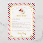 Feestelijke streep brief van Santa Folie Kaart (Voorkant)