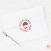 Feestelijke streep Elf kwaliteitscontrole Ronde Sticker (Envelop)