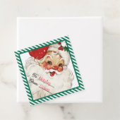Feestelijke streep groen van Santa Gift Bedankjes Labels (In situ)