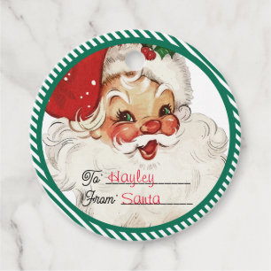 Feestelijke streep groen van Santa Gift Bedankjes Labels