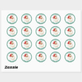 Feestelijke streep groen van Santa Gift Ronde Sticker (Vel)