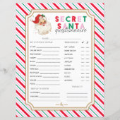Feestelijke streep KerstmisGeheime Kerstman vragen (Voorkant)