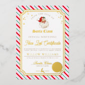 Feestelijke streep Nice List Certificaat Folie Kaa Folie Uitnodiging (Voorkant)