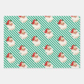 Feestelijke Streep Retro Kerstmis Inpakpapier Vel (Voorkant 3)