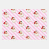 Feestelijke Streep Retro Kerstmis Inpakpapier Vel (Voorkant 2)