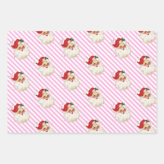 Feestelijke Streep Retro Kerstmis Inpakpapier Vel (Voorkant 2)
