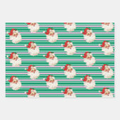 Feestelijke Streep Retro Kerstmis Inpakpapier Vel (Voorkant 3)