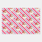 Feestelijke Streep Retro Kerstmis Inpakpapier Vel (Voorkant 2)