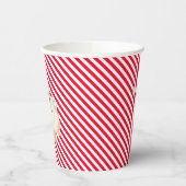 Feestelijke Streep Rood Retro Santa Papieren Bekers (Links)