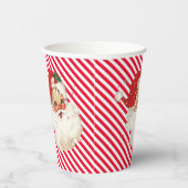 Feestelijke Streep Rood Retro Santa Papieren Bekers (Rechts)