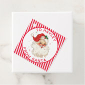 Feestelijke streep rood van Santa Gift Bedankjes Labels (In situ)