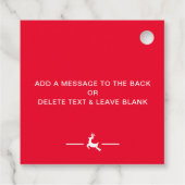 Feestelijke streep rood van Santa Gift Bedankjes Labels (Achterkant)