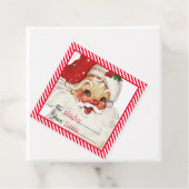 Feestelijke streep rood van Santa Gift Bedankjes Labels (In situ)