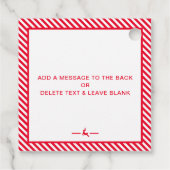 Feestelijke streep rood van Santa Gift Bedankjes Labels (Achterkant)