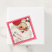Feestelijke streep rood van Santa Gift Bedankjes Labels (In situ)