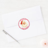 Feestelijke streep van Santa Gift Ronde Sticker (Envelop)