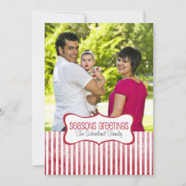 Feestelijke Strepen Foto Kerstgroet Feestdagenkaart
