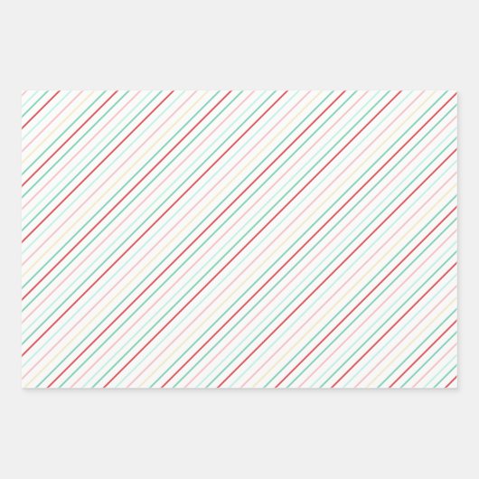 Feestelijke String Lichten & Geschenken & Strepen  Inpakpapier Vel (Voorkant 3)