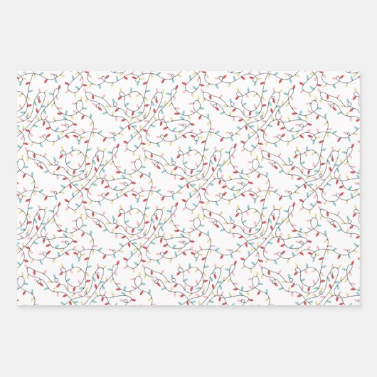 Feestelijke String Lichten & Geschenken & Strepen Inpakpapier Vel (Voorkant)