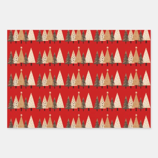 Feestelijke Stripe kerstboom Inpakpapier Vel (Voorkant)
