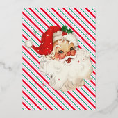 Feestelijke Stripe Naughty List Certificaat Folie Uitnodiging (Achterkant)