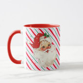 Feestelijke Stripe Retro Santa Mok (Links)
