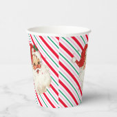 Feestelijke Stripe Retro Santa Papieren Bekers (Rechts)