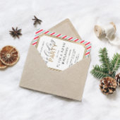 Feestelijke Stripe Vakantie Party Folie Uitnodiging