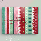 Feestelijke Stripes Elf Kerstmis Cadeaupapier