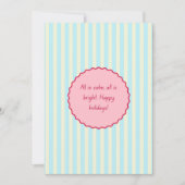 Feestelijke Stripes Gift Kaart met Happy Holiday Q (Voorkant)