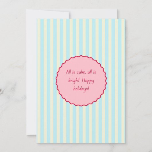 Feestelijke Stripes Gift Kaart met Happy Holiday Q (Voorkant)