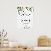 Feestelijke Succulent Bruiloft Feest Welkomstbord Poster (Keuken)